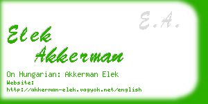 elek akkerman business card